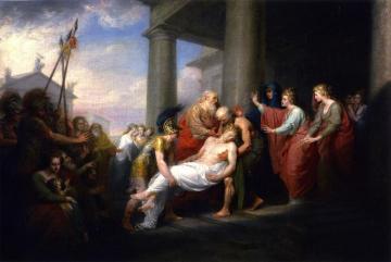 Priam Returning To His Family With The Dead Body Of Hector Artwork by John Trumbull