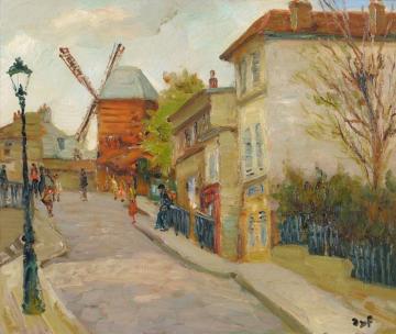 Mill On Monmartre, Paris Artwork by Marcel Dyf