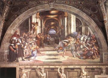 The Expulsion of Heliodorus from the Temple (Stanza di Eliodoro) Artwork by Raphael