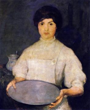 Girl With Pan Artwork by Charles W. Hawthorne