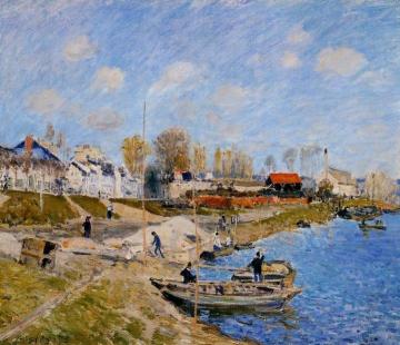 Sand On The Quayside, Port-marly Artwork by Alfred Sisley