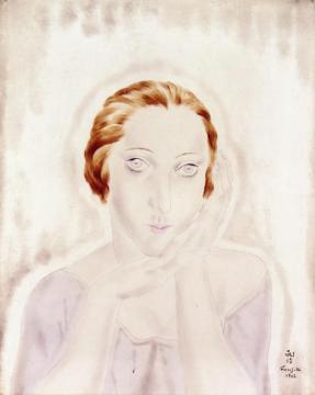 Portrait of a Woman Artwork by Tsuguharu Foujita