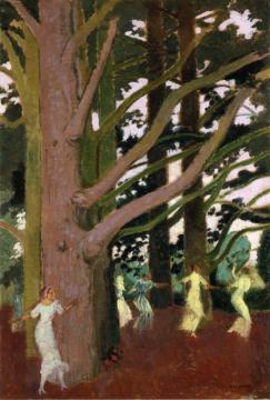 Dancing Around The Large Trees At Perros Artwork by Maurice Denis