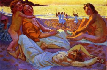 La Plage De Trestignel, Perros-guirec Artwork by Maurice Denis