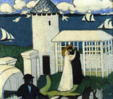 Visitation In Blue Artwork by Maurice Denis
