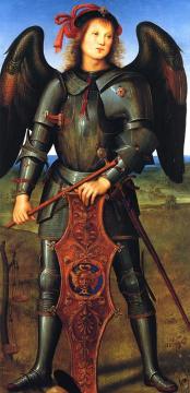 St. Michael (panel Of The Polytych Of Certosa Di Pavia) Artwork by Pietro Perugino