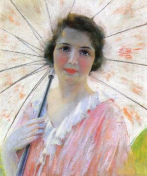 Lady With A Parasol Artwork by Robert Lewis Reid