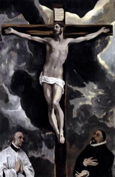 Christ on the Cross Adored by Two Donors Artwork by El Greco