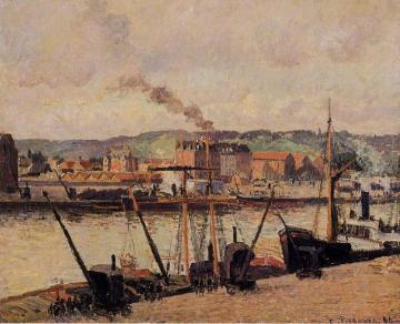 Morning, Rouen, the Quays Artwork by Camille Pissarro