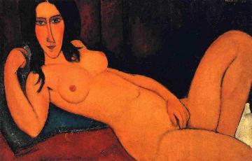 Reclining Nude With Loose Hair Artwork by Amedeo Modigliani