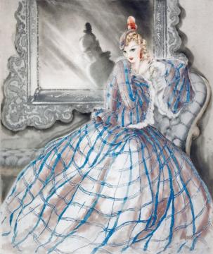 Girl In Crinoline Artwork by Louis Icart