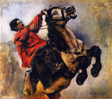A Tartar Horseman Artwork by Vasili Ivanovich Surikov