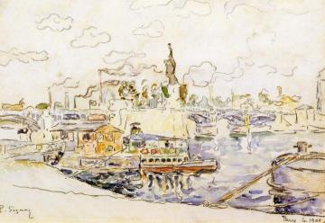 View of Paris with the Statue of Liberty Artwork by Paul Signac