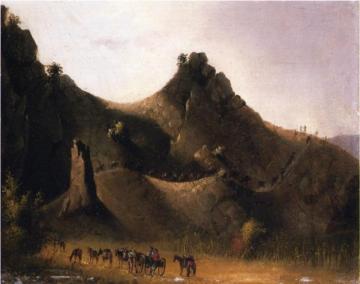 Passing An Obstruction: Mouth Of Night Creek Artwork by John Mix Stanley