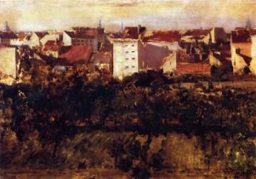 View Of Back Yards Artwork by Adolph von Menzel