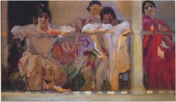 Artist's Patio, Cafe Novedades, Seville Artwork by Joaquin Sorolla y Bastida