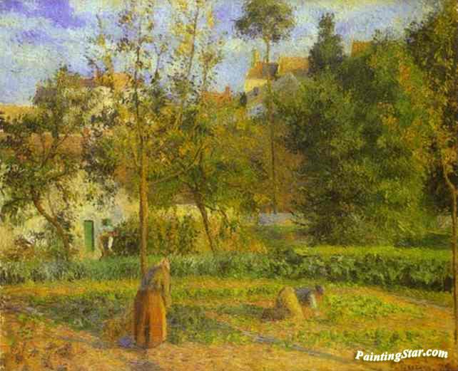 Vegetable Garden at l'Hermitage near Pontoise Artwork by Camille Pissarro