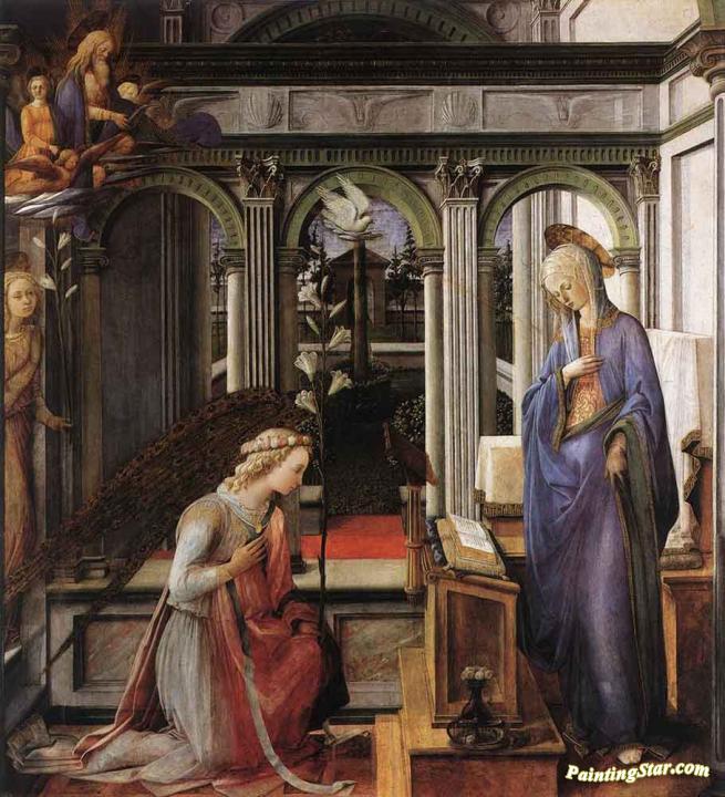 Annunciation Artwork by Fra Filippo Lippi