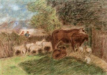 Sheep and Cows Artwork by Claude-Emil Schuffenecker