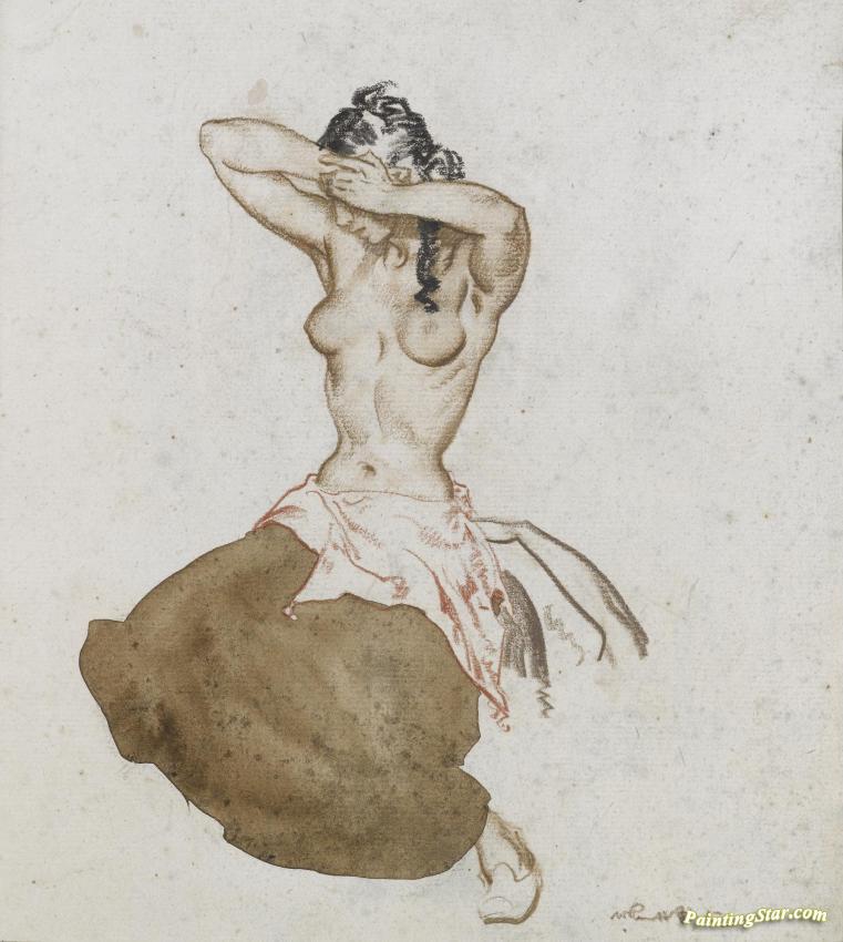 Desolada, Formerly A Spanish Godiva Artwork by Sir William Russell Flint