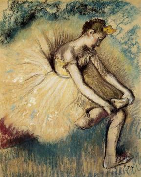 Dancer Putting on Her Slipper Artwork by Edgar Degas