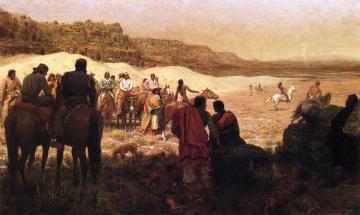 At a Moqui Navajo Horse Race Artwork by Julian Scott