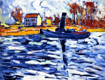 Tugboat Artwork by Maurice De Vlaminck