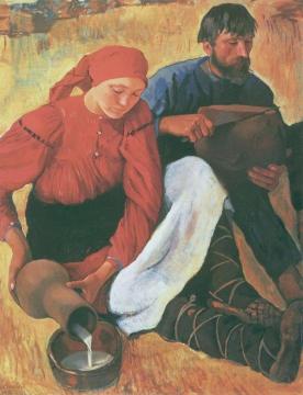 Peasants Artwork by Zinaida Serebriakova