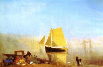 A Sail Boat at Rouen Artwork by Joseph Mallord William Turner