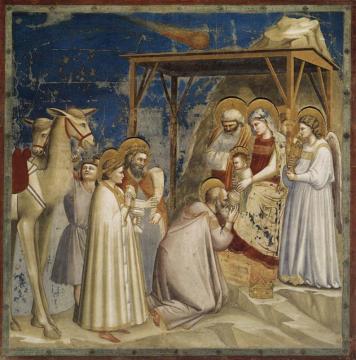Scenes From The Life Of Christ: 2. Adoration Of The Magi (cappella Scrovegni (arena Chapel), Padua) Artwork by Giotto di Bondone