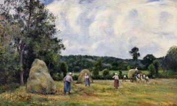 The Harvest at Montfoucault Artwork by Camille Pissarro