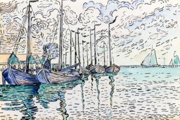 Volendam, Fishing Boats Artwork by Paul Signac
