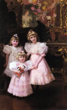 The Three Errazuriz Sisters Artwork by Joaquin Sorolla y Bastida