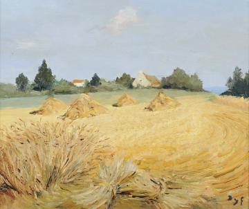 Wheat Stacks Artwork by Marcel Dyf