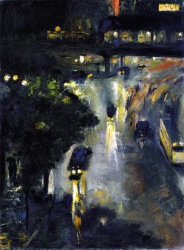 Nollendorfplazt At Night Artwork by Lesser Ury