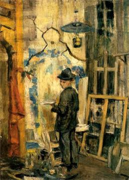 Jozef Mehoffer In The Studio Artwork by Stanislaw Wyspianski