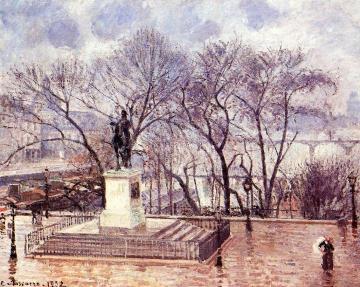 The Raised Terrace of the Pont-Neuf, Place Henri IV: Afternoon, Rain Artwork by Camille Pissarro