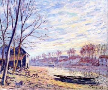 Matrat Cottages Artwork by Alfred Sisley