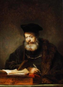 Scholar at his Writing Table Artwork by Rembrandt van Rijn