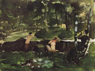 Bathing Artwork by Konstantin Somov