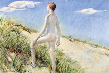 Young Apollo and the Flying Swans Artwork by Frederick Childe Hassam