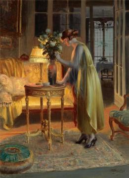 Arranging Flowers Artwork by Delphin Enjolras