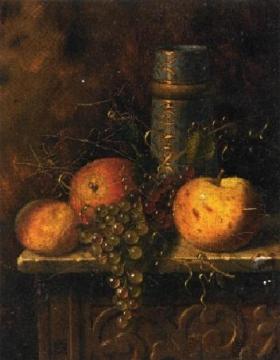 Still Life With Fruit And Vase Artwork by William Michael Harnett