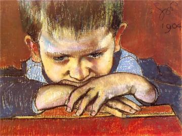 Study Of The Child, Mietek Artwork by Stanislaw Wyspianski