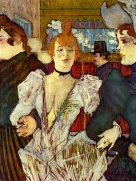 La Goulue Arriving At The Moulin Rouge With Two Women Artwork by Henri de Toulouse-Lautrec