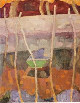 The Green Boat Artwork by Daniel Vazquez Diaz