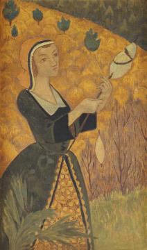 Young Girl with Oak Leaves Artwork by Paul Serusier