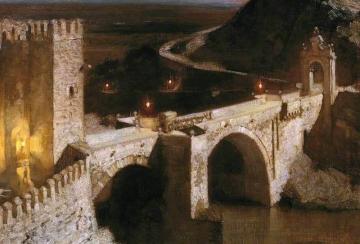 The Alcantara, Toledo, By Moonlight Artwork by Harold Speed