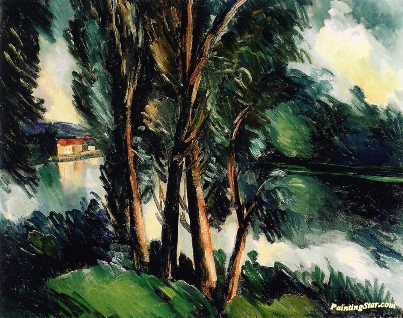 Landscape At The River Artwork by Maurice De Vlaminck