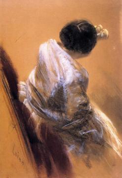 Lady With Opera Glasses Artwork by Adolph von Menzel